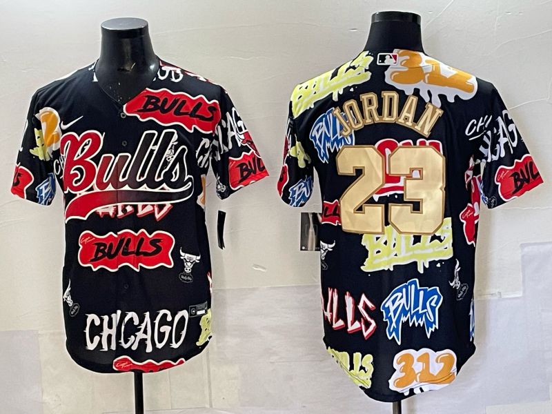 Men Chicago Bulls Nike #23 Jordan black NBA 2025 Jersey style 010